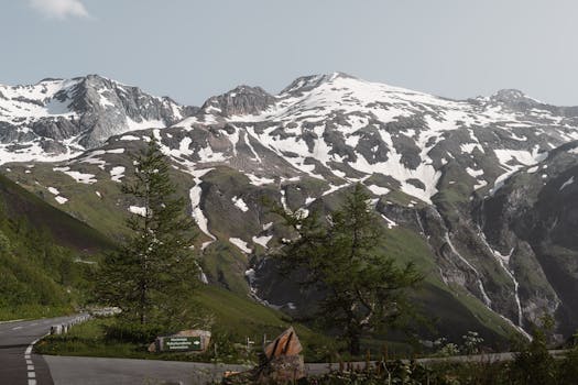 Alpine Peaks and Winding Road
