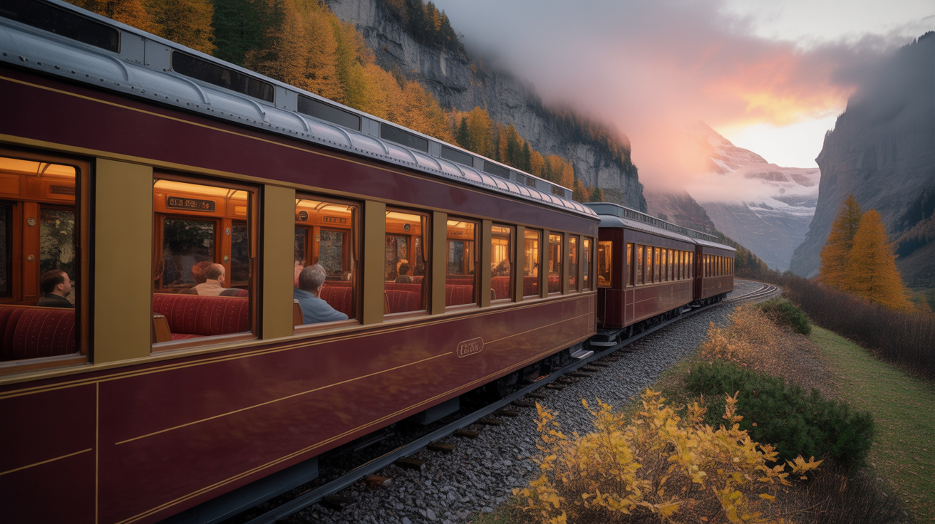 Autumn Scenic Train Journey in Europe
